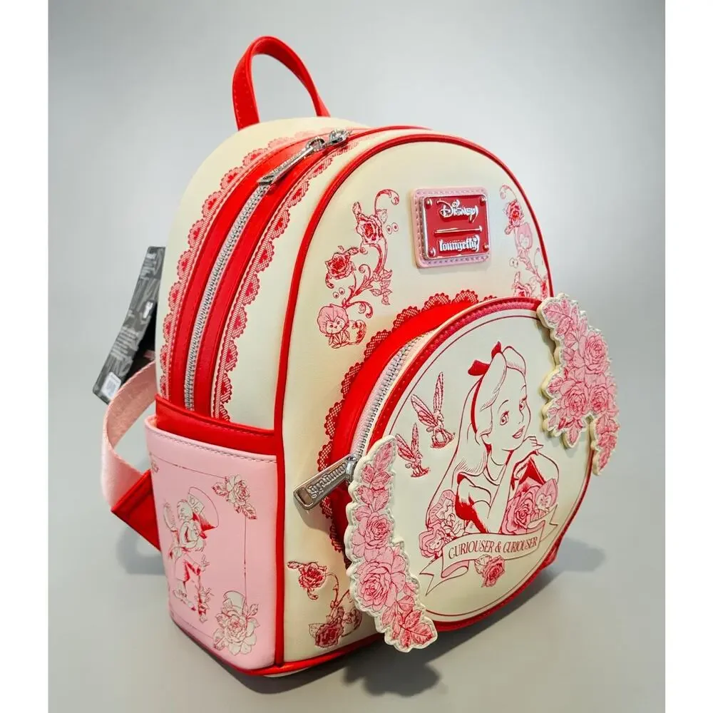 Loungefly Disney Alice in Wonderland Tonal Alice Floral Mini Backpack NWT